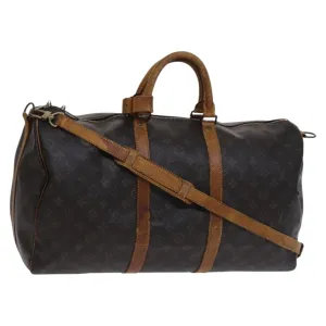 LOUIS VUITTON Monogram Keepall Bandouliere 50 Boston Bag M41416 LV Auth am7981