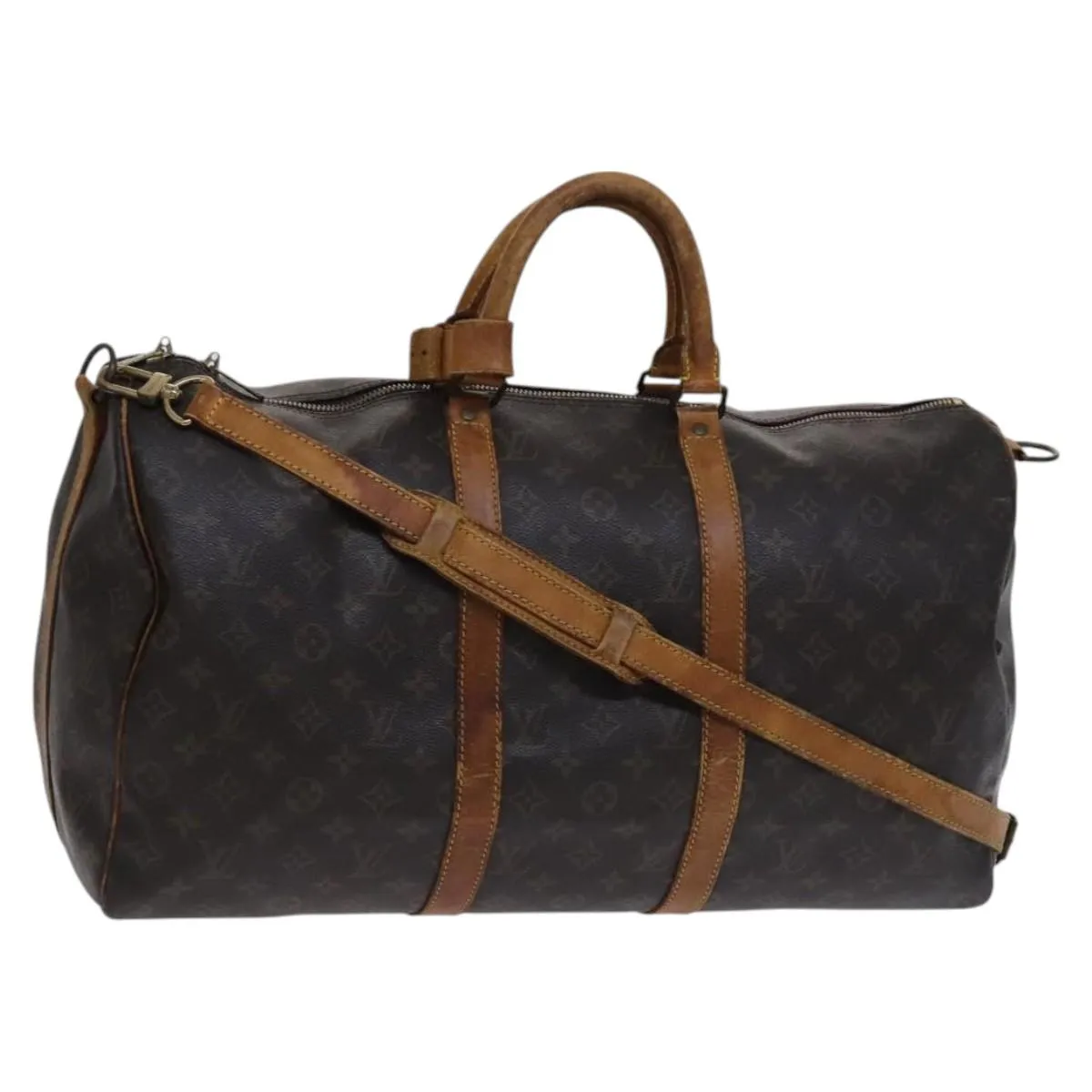 LOUIS VUITTON Monogram Keepall Bandouliere 50 Boston Bag M41416 LV Auth am7981