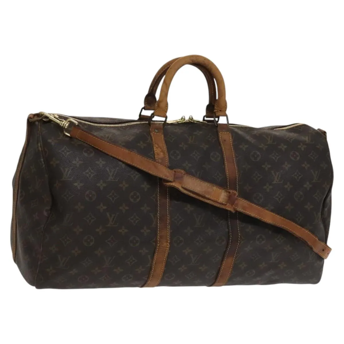 LOUIS VUITTON Monogram Keepall Bandouliere 55 Boston Bag M41414 LV Auth 113023