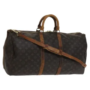 LOUIS VUITTON Monogram Keepall Bandouliere 55 Boston Bag M41414 LV Auth 113023