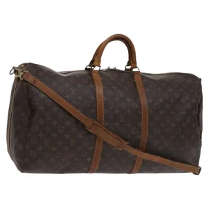 LOUIS VUITTON Monogram Keepall Bandouliere 60 Boston Bag M41412 LV Auth 115806