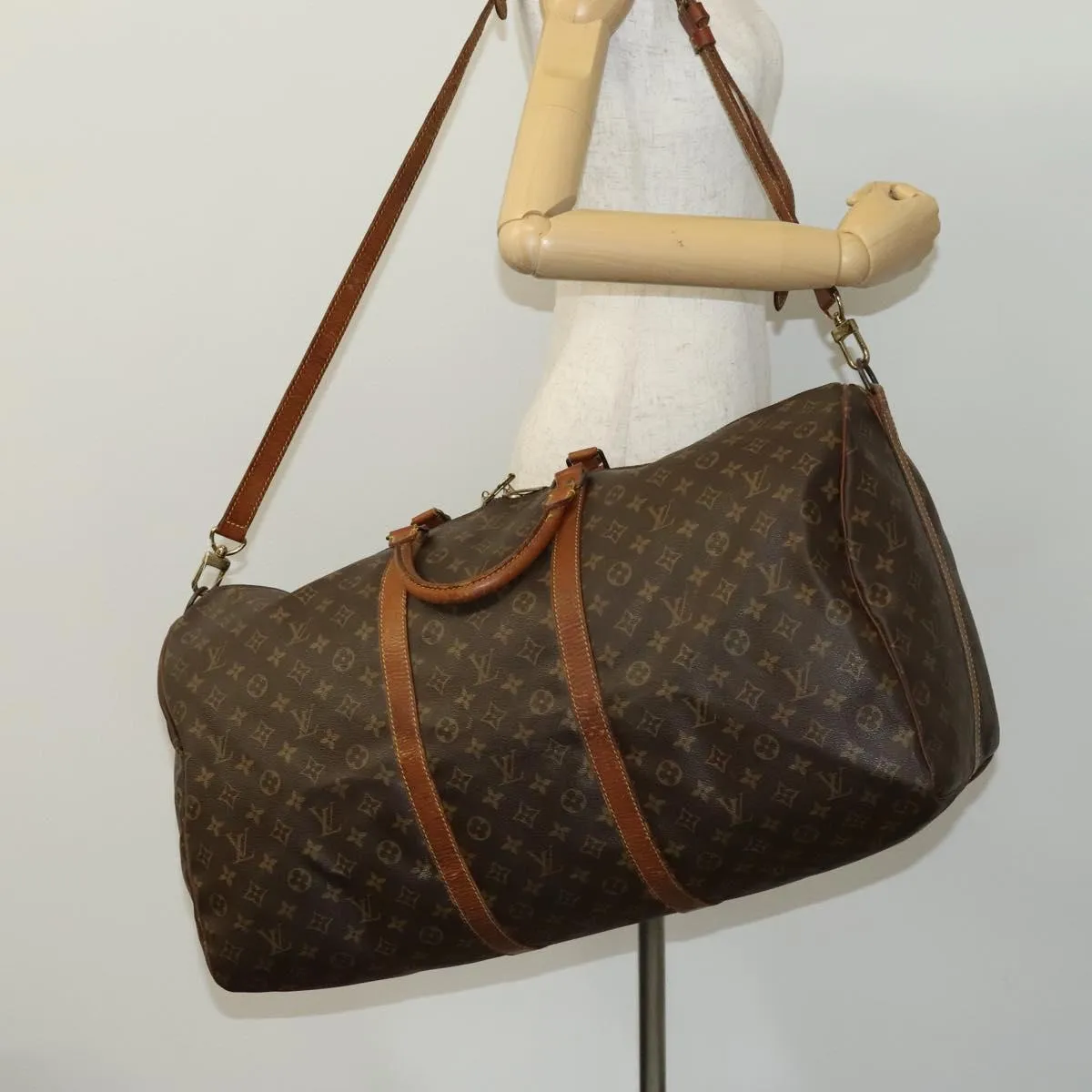 LOUIS VUITTON Monogram Keepall Bandouliere 60 Boston Bag M41412 LV Auth 115806