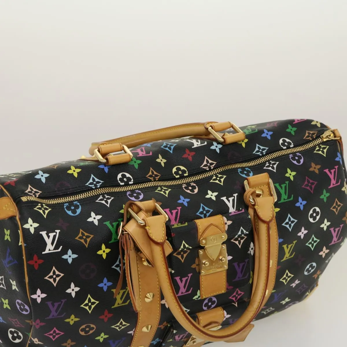 LOUIS VUITTON Monogram Multicolor Keepall 45 Boston Bag Black M92640 29945S