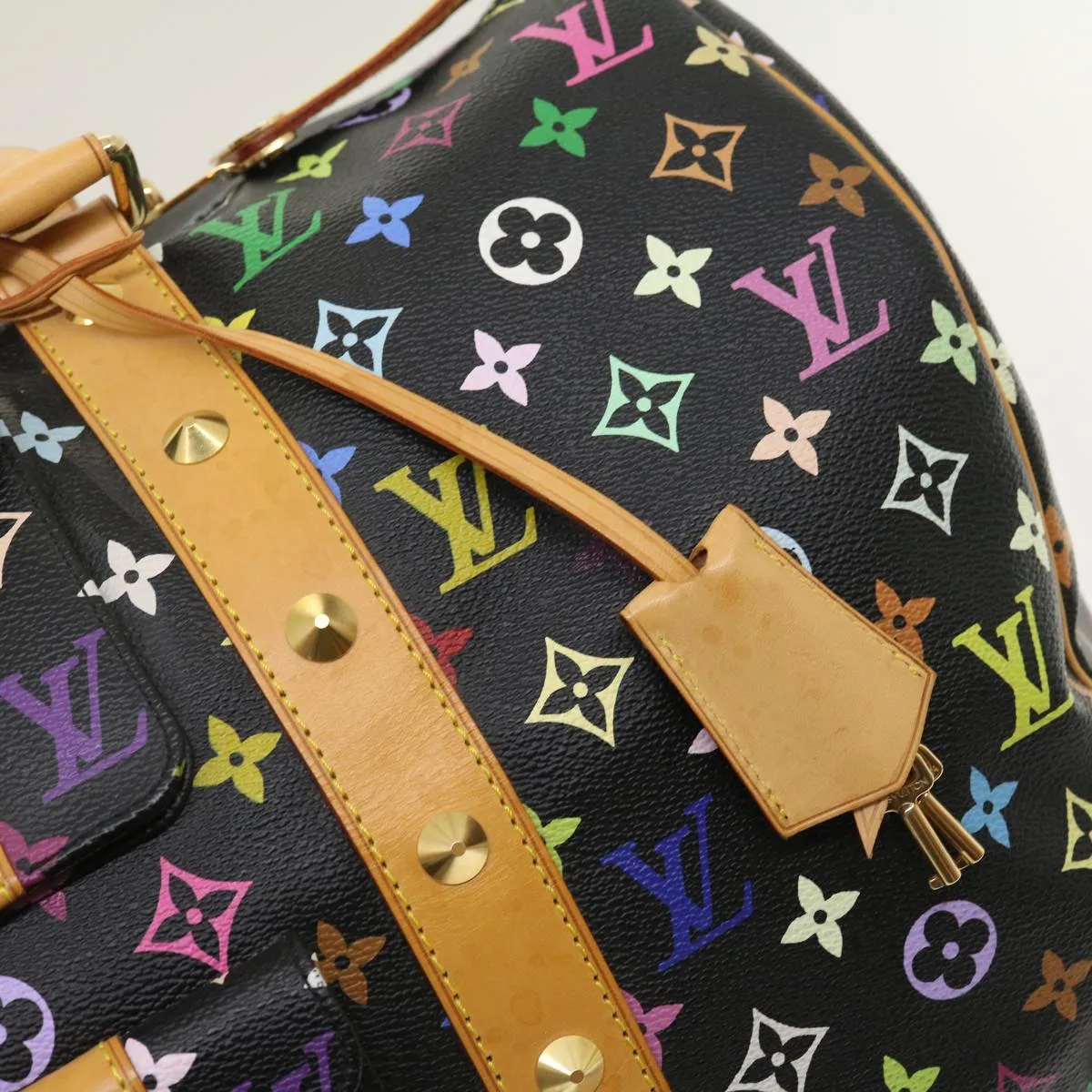 LOUIS VUITTON Monogram Multicolor Keepall 45 Boston Bag Black M92640 29945S