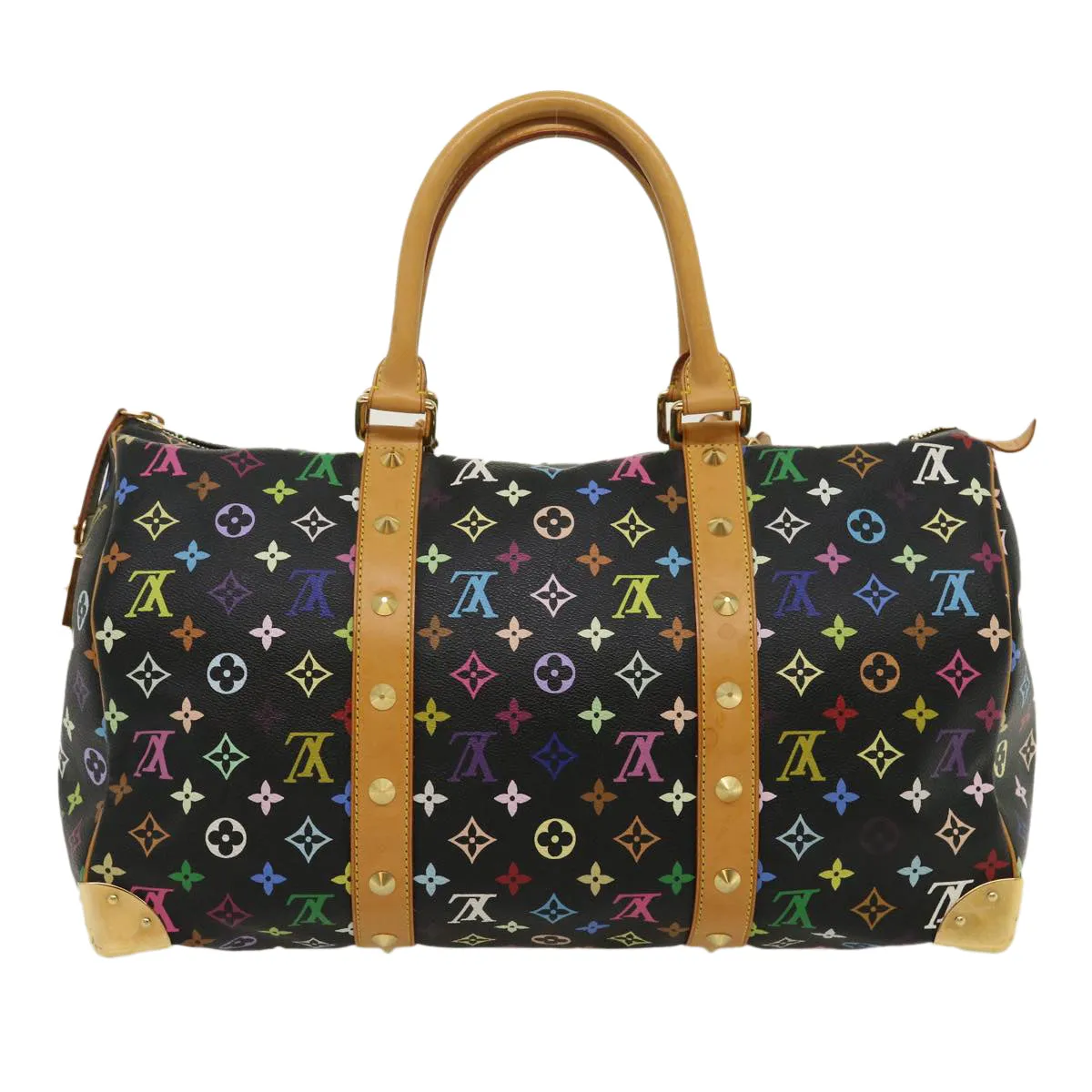 LOUIS VUITTON Monogram Multicolor Keepall 45 Boston Bag Black M92640 29945S