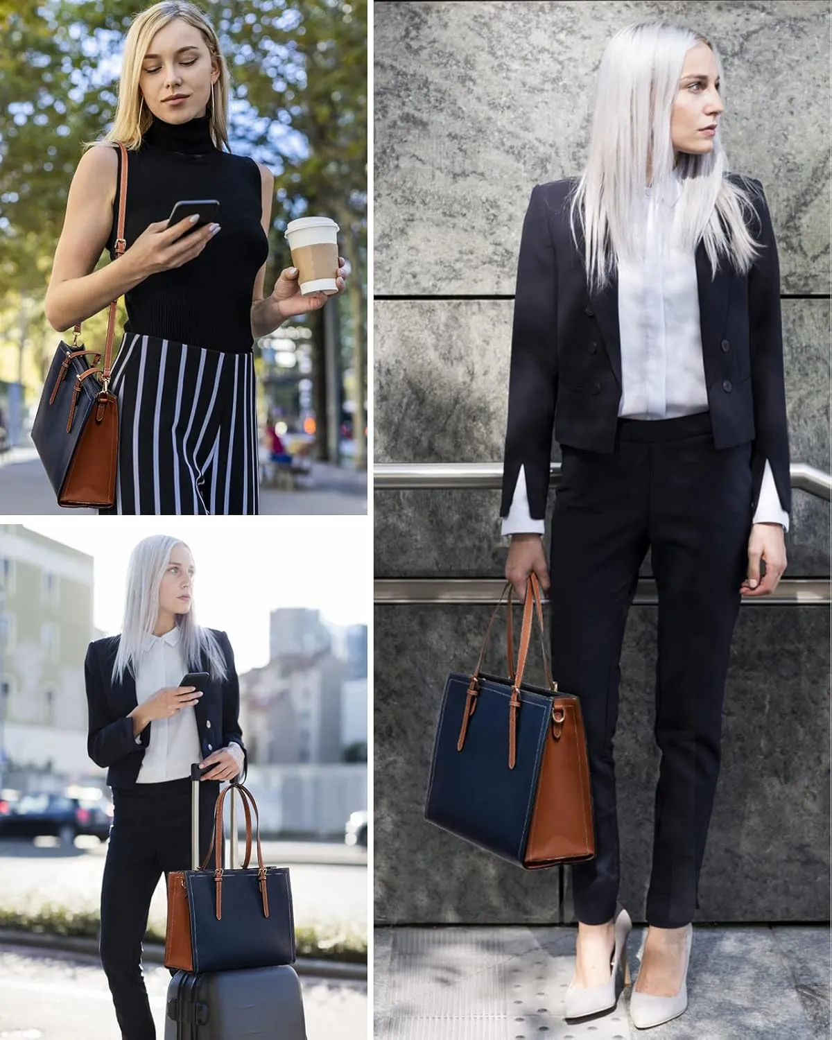 LOVEVOOK 15.6 Inch Laptop Bag for women, Large Waterproof PU Leather Work Briefcase with USB Charging Port Casual Computer Shoulder Bag Messenger, Fashion Business Office Tote Handbag Purse
