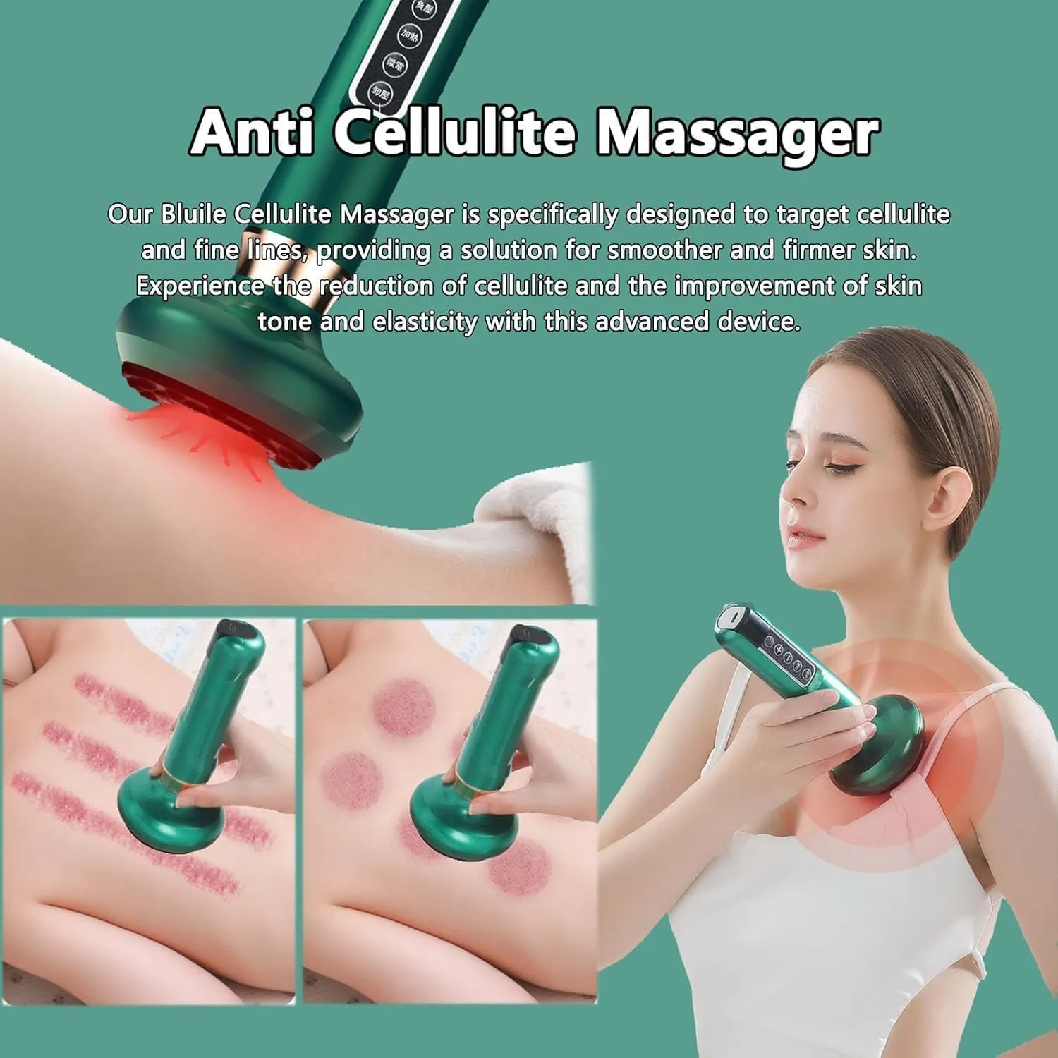 Lunys ACM Cellulite Massager, Anti Cellulite, Body Sculpting Machine with 12 Gears (Green)