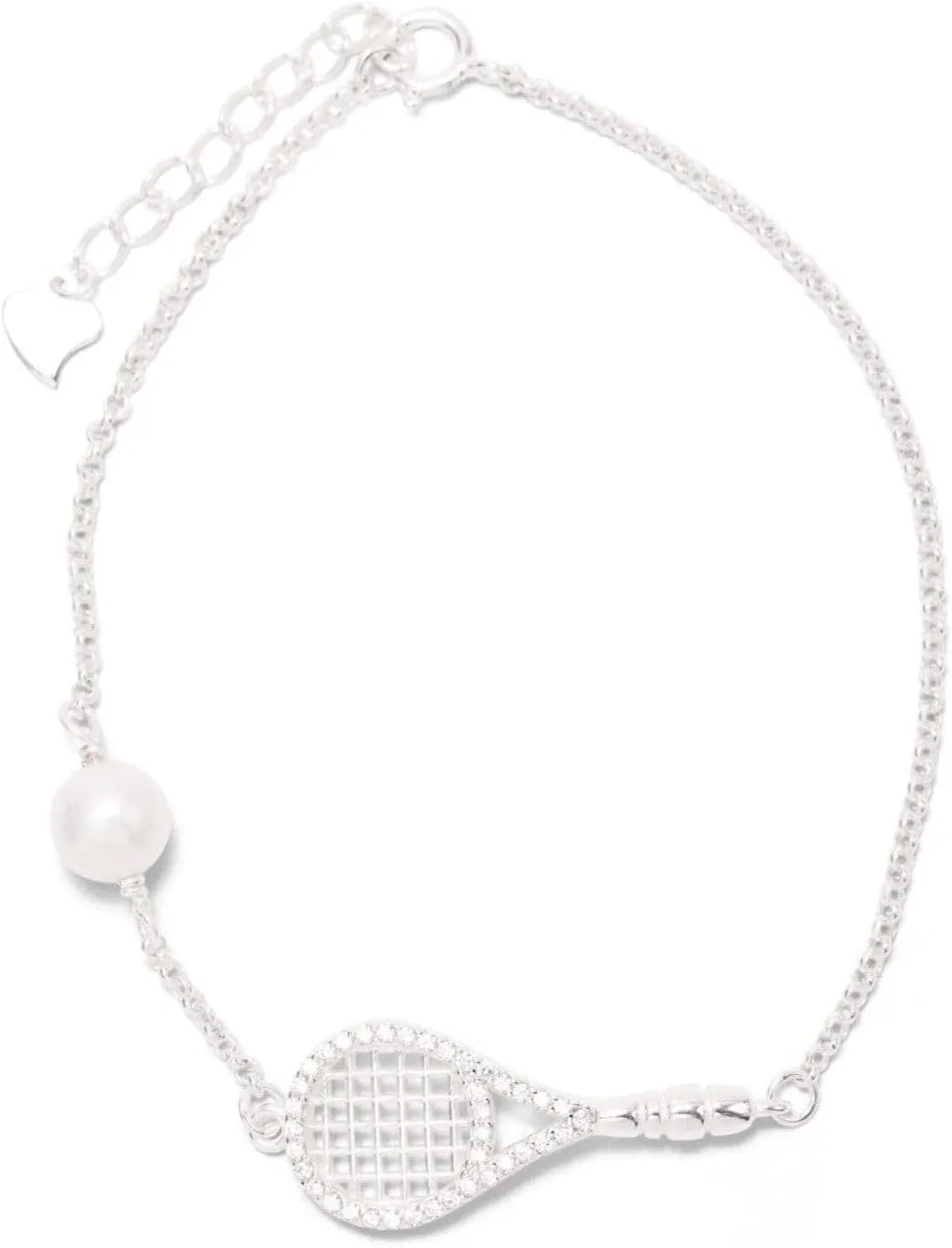 Luxe Tennis Racket and Pearl Bracelet - Tennis Gifts For Women-Fashion Jewelry Tennis Racket Bracelet Freshwater Pearl