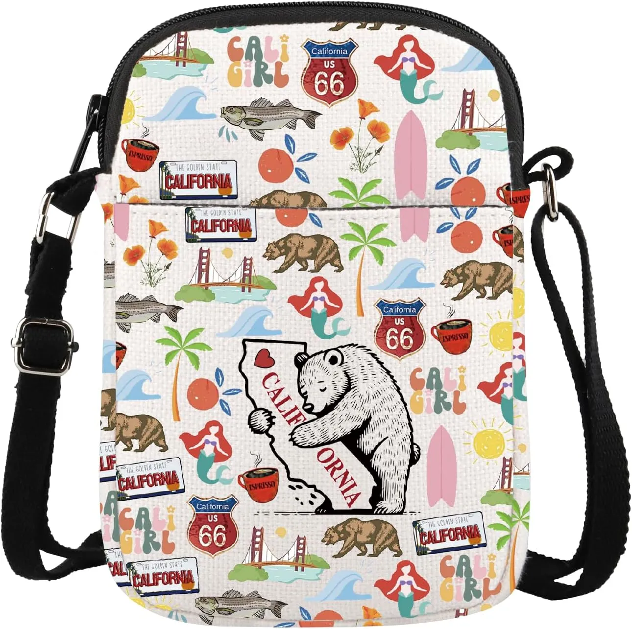 Lywjyb Birdgot California City Crossbody Bag California State Symbols Gift California Lover Gift California Trip Gift