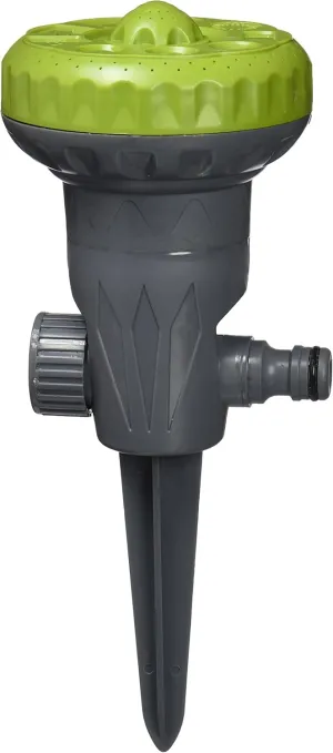 M7B051G – Circular Sprinkler with Spike, 9.3 x 9.3 x 24cm Grey and Green
