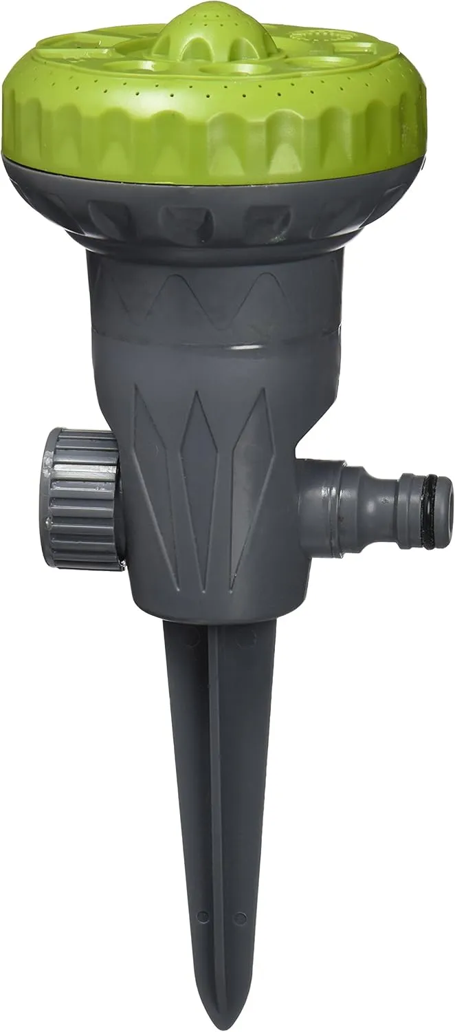 M7B051G – Circular Sprinkler with Spike, 9.3 x 9.3 x 24cm Grey and Green