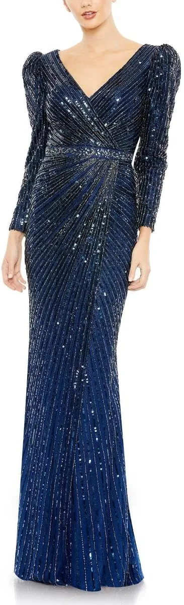 Mac Duggal Womens Embellished Special Occasion Evening Dress
