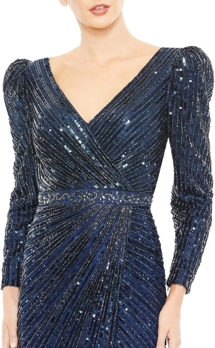 Mac Duggal Womens Embellished Special Occasion Evening Dress