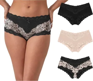 Maidenform Women's Cheeky Hipster Underwear, Lace Hipster Panties, Sexy Underwear for Women, 3-pack
