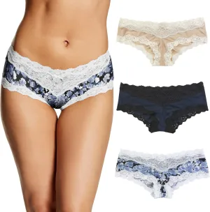 Maidenform Women's Cheeky Hipster Underwear, Lace Hipster Panties, Sexy Underwear for Women, 3-pack