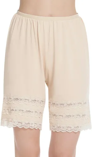 MANCYFIT Half Slip Shorts Culotte for Women Split Skirt Lace Pettipants Snip 7-9” Inseam