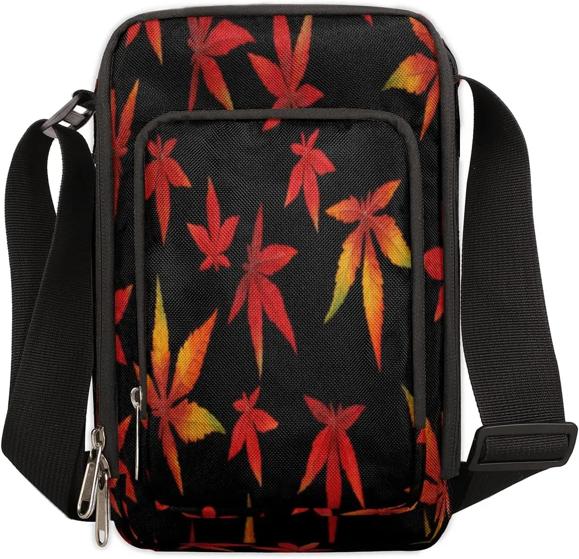 Maple Leaves Small Crossbody Bags for Women Trendy Cross Body Phone Purse Wallet Red Mens Travel Crossbody Bag Side Shoulder Bag