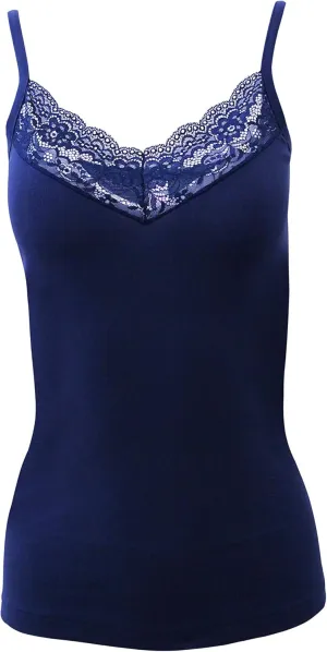 Mare ® Luxury 100% Mako Cotton Women's Lace-Trimmed Camisole. Proudly Made in Italy.