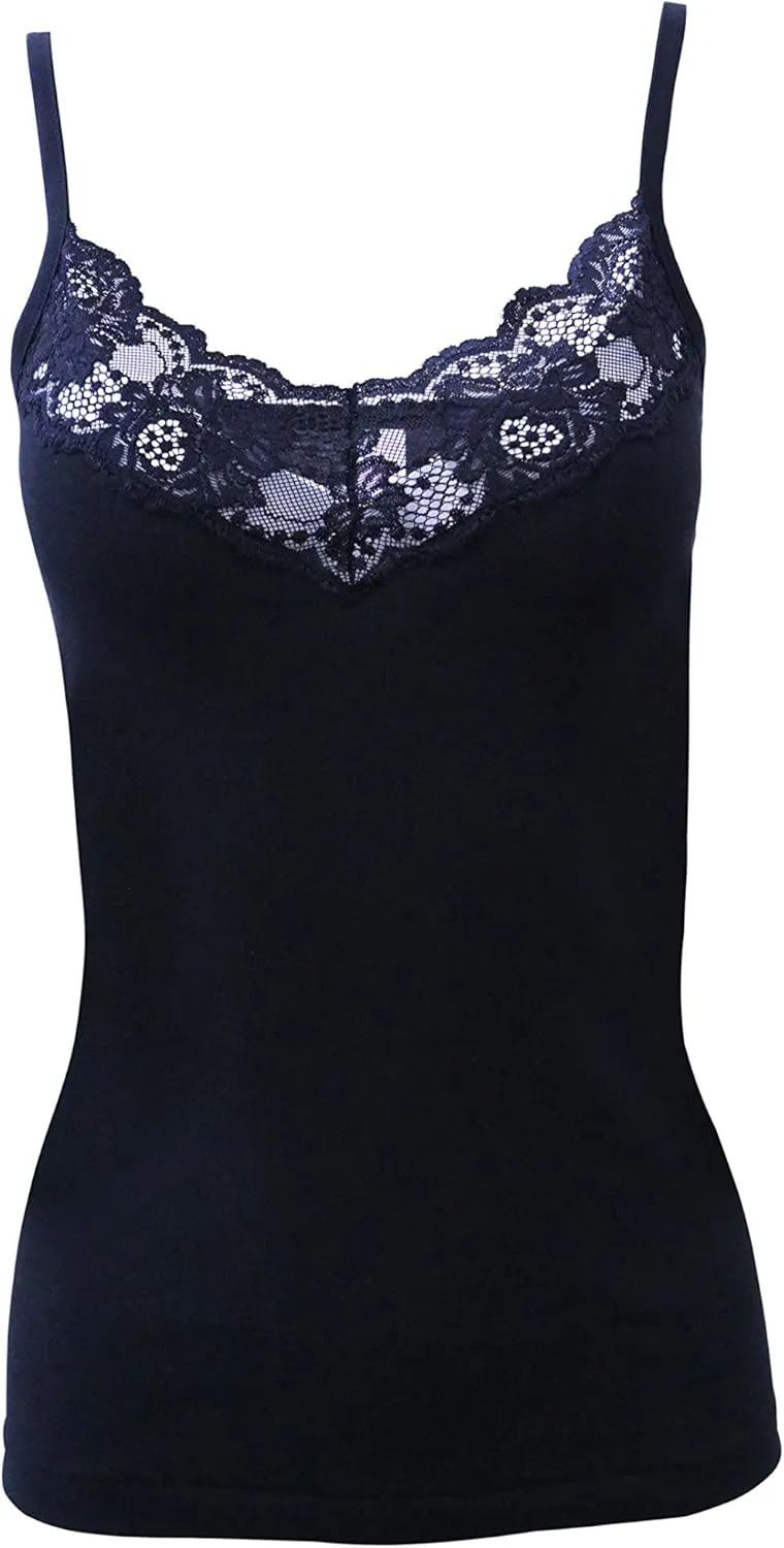 Mare ® Luxury 100% Mako Cotton Women's Lace-Trimmed Camisole. Proudly Made in Italy.