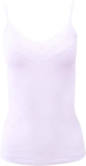 Mare ® Luxury 100% Mako Cotton Women's Lace-Trimmed Camisole. Proudly Made in Italy.