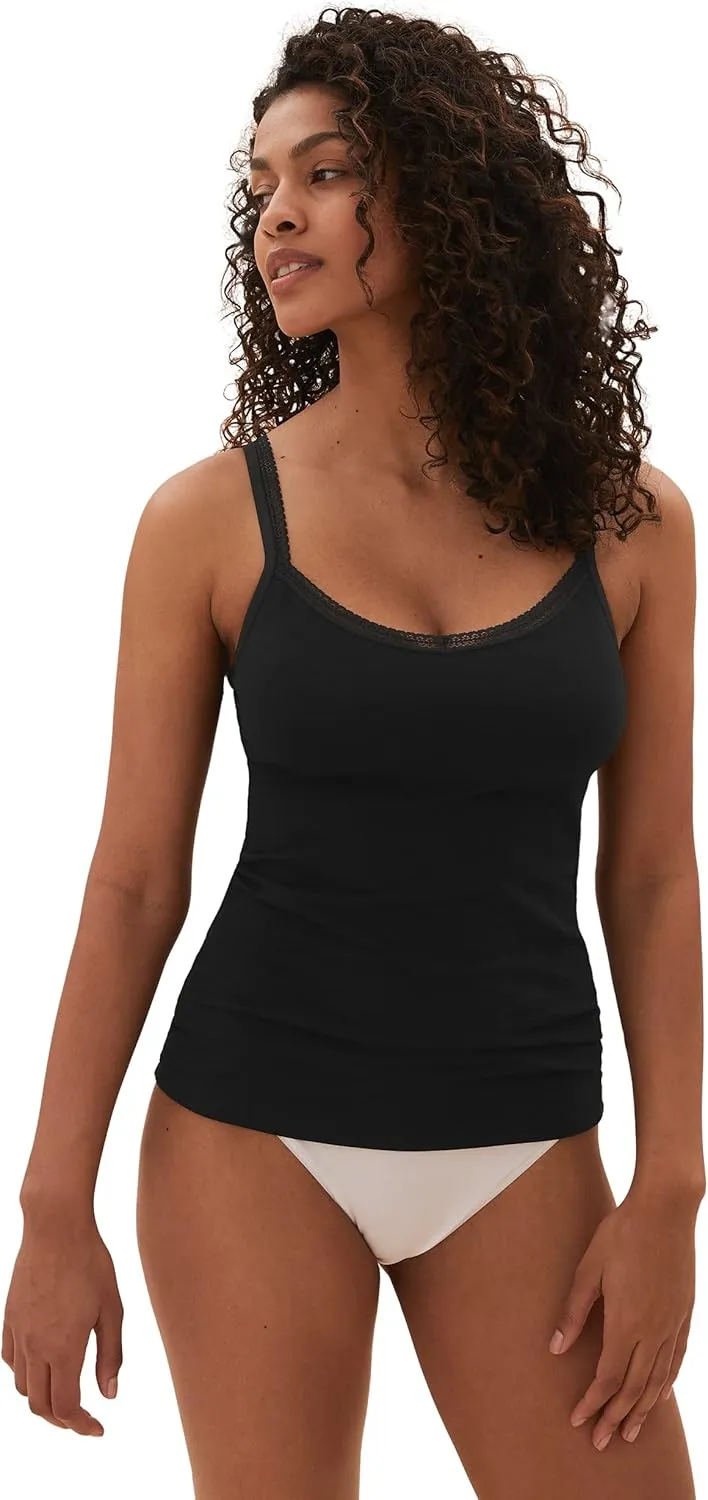Marks & Spencer Women's Cotton Secret Support Lace Trimmed Cami