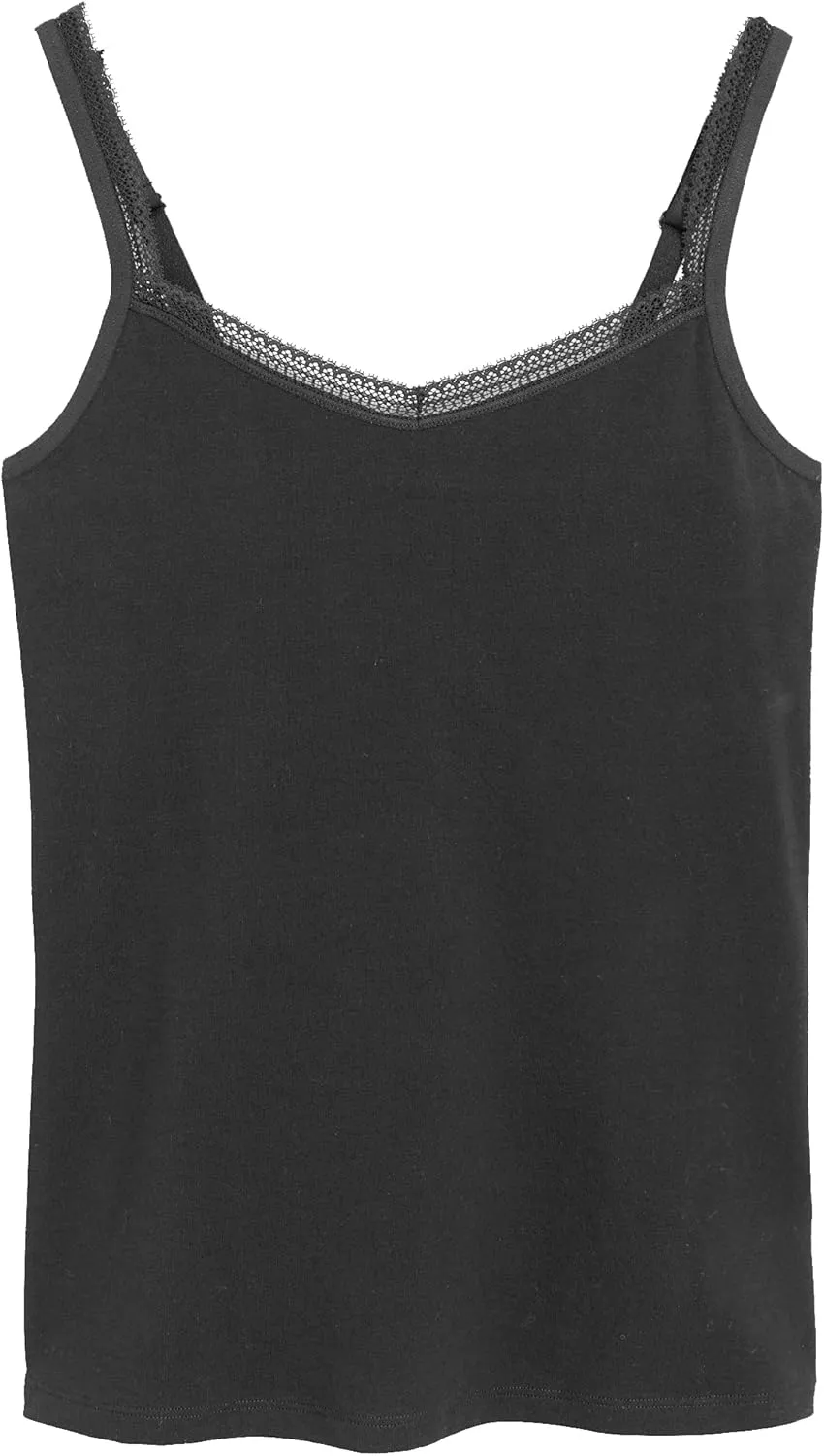 Marks & Spencer Women's Cotton Secret Support Lace Trimmed Cami