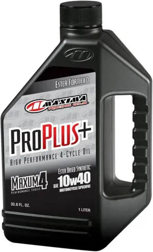 Maxima Racing Oils 30-02901-3PK Pro Plus  10w40 Synthetic Motorcycle Engine Oil 1L Bottle, 3-Pack