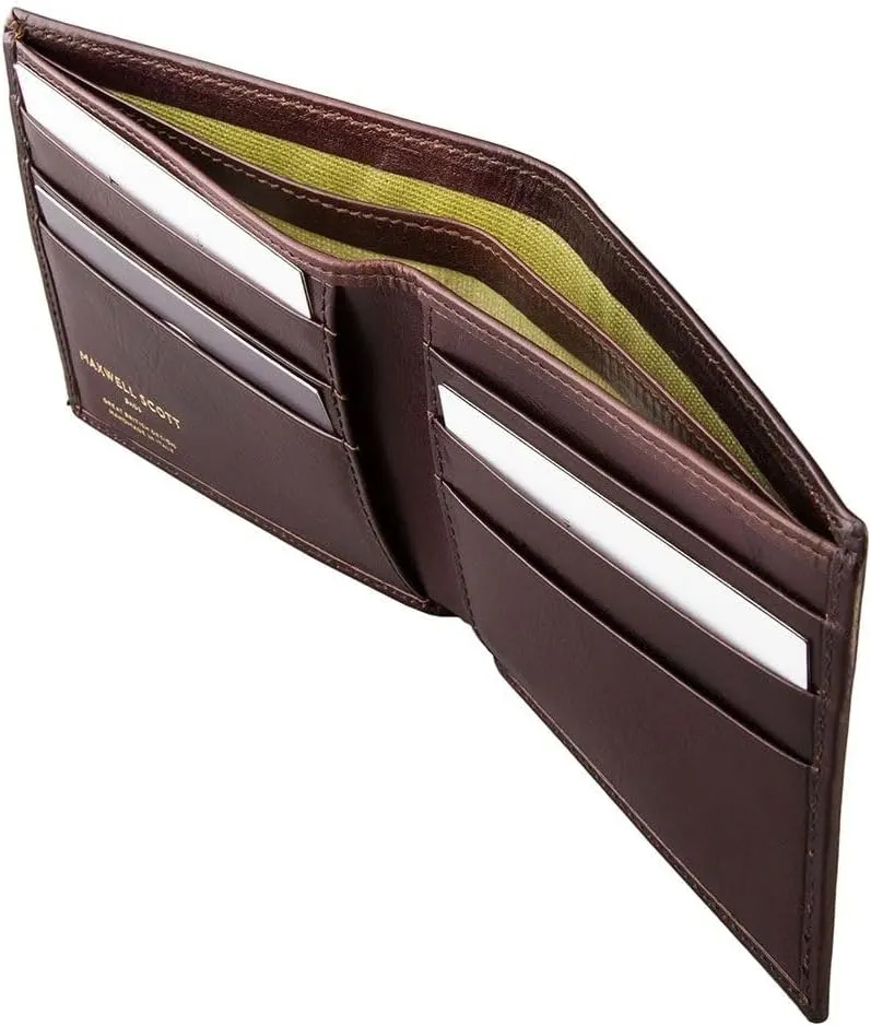 Maxwell Scott - Personalized Luxury Leather RFID Billfold Wallet for Men - Handmade in Italy - The Vittore RFID Dark Brown