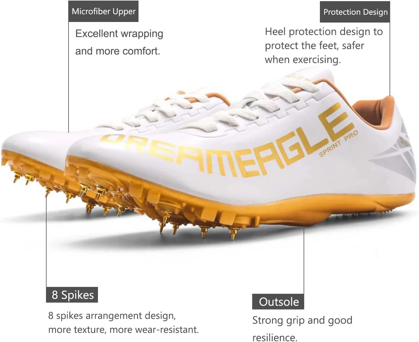 Maylrvjv Men's Women's Track and Field Shoes Racing Jumping Sprint Sneakers Professional Running Spikes Athletic Shoes
