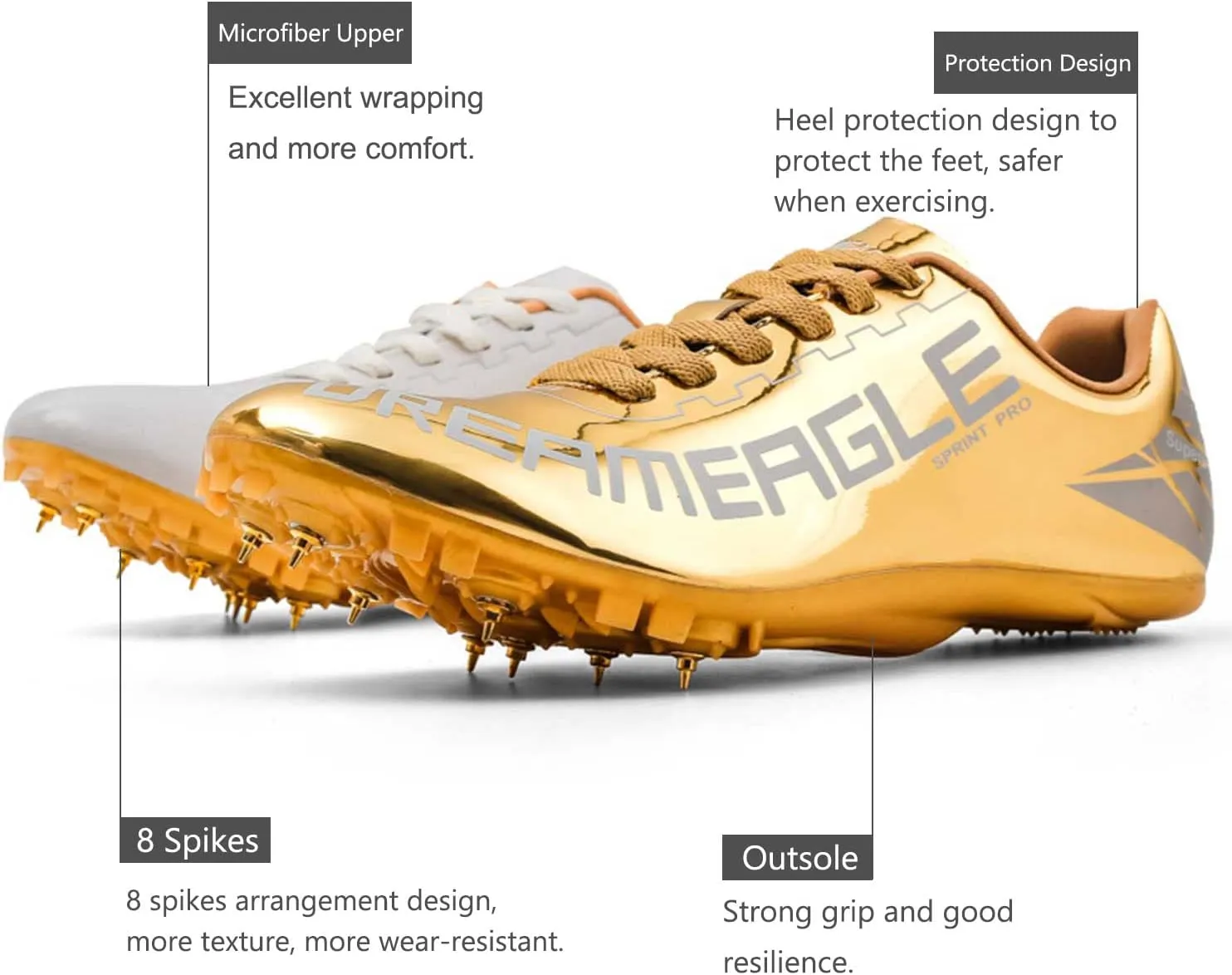 Maylrvjv Men's Women's Track and Field Shoes Racing Jumping Sprint Sneakers Professional Running Spikes Athletic Shoes