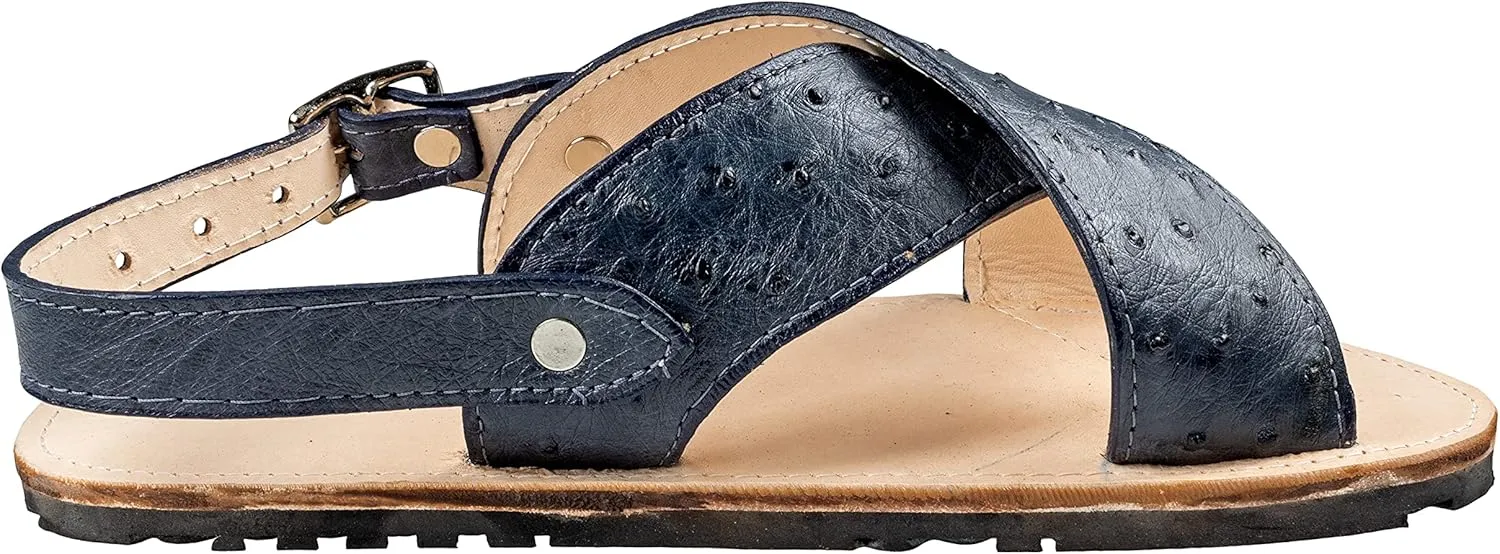 Men Exotic Sandals Genuine Ostrich Leather Huaraches Piel Avestruz
