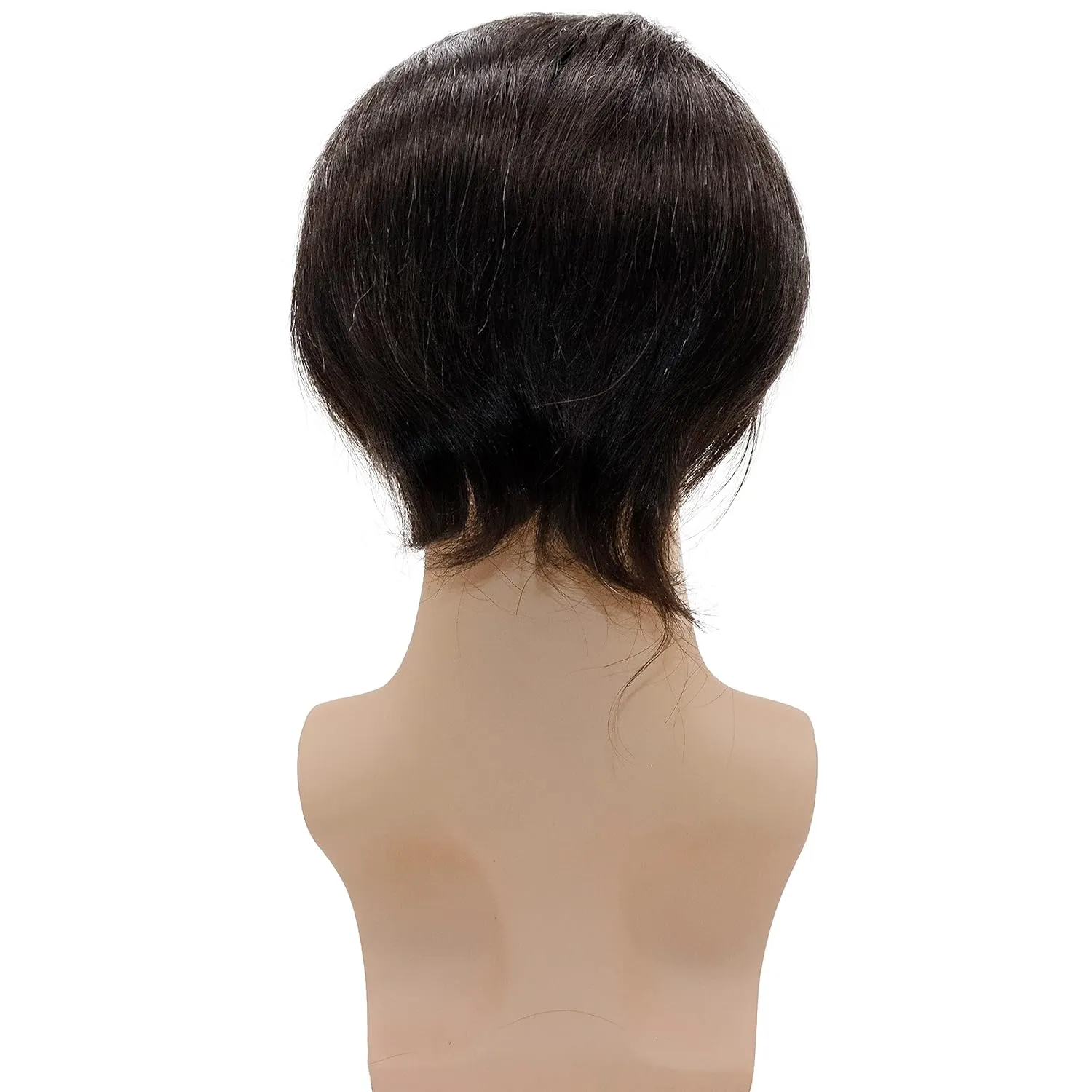 Men toupee Toupee for Men Wigs Hand Tied Swiss Lace Front with Monofilament and Poly Coating Around European Human Hair Replacement Systems Man Hairpiece 10x8 inches (#2 Darkest Brown Color)