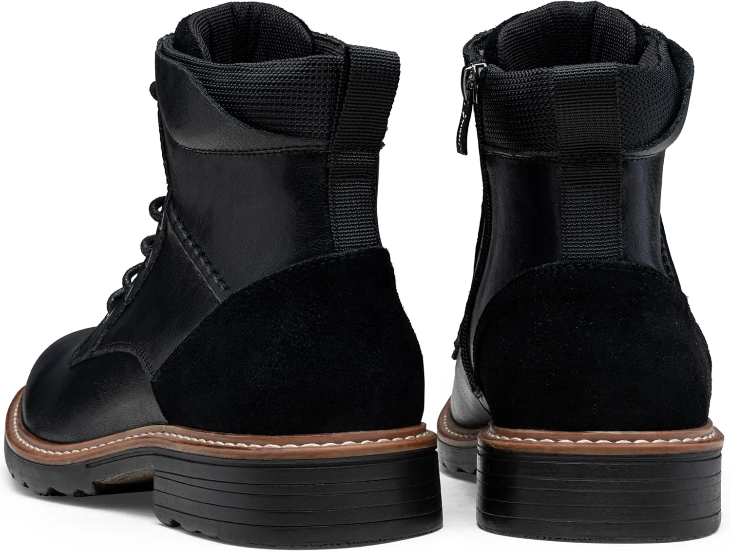 Men's Boots Casual Leather Motorcycle Dress Boots for Men Side Zipper
