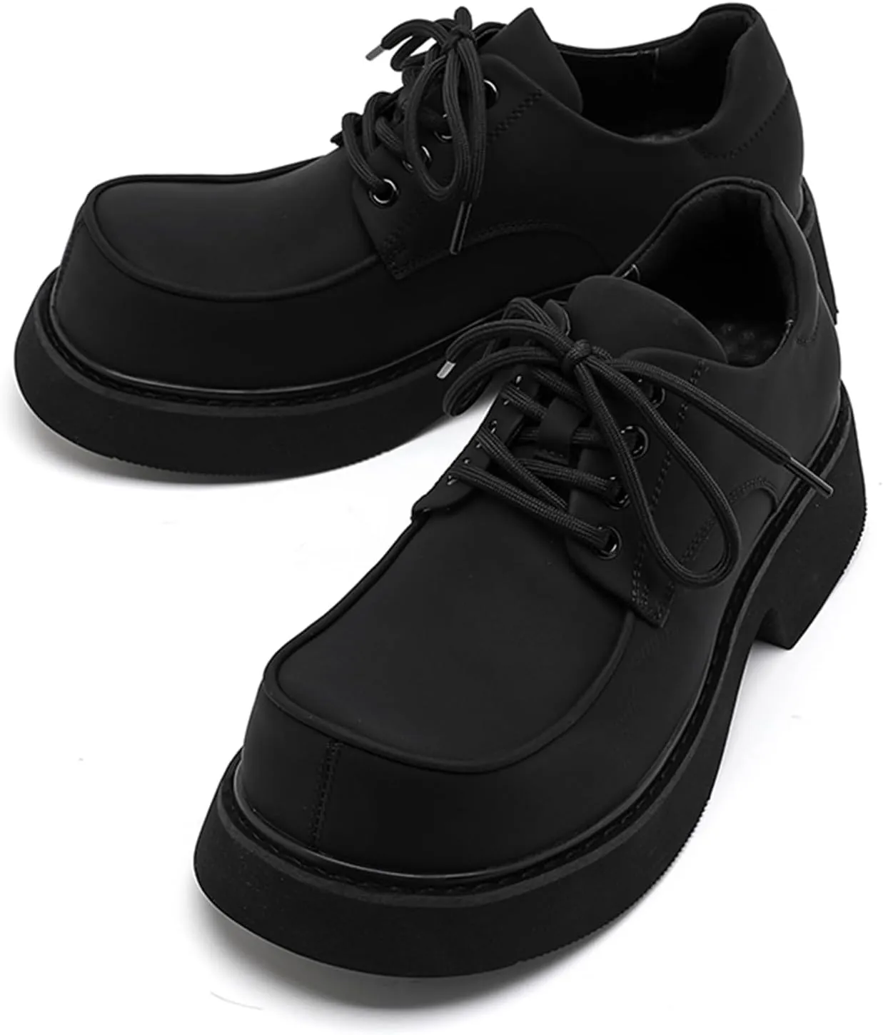 Men's Fashion Platform Genuine Leather Dress Shoes Height Boosting Chunky Oxfords Shoes Casual Party Dating Prom