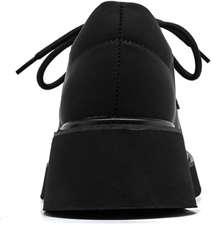 Men's Fashion Platform Genuine Leather Dress Shoes Height Boosting Chunky Oxfords Shoes Casual Party Dating Prom