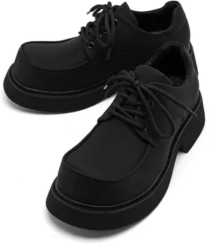 Men's Fashion Platform Genuine Leather Dress Shoes Height Boosting Chunky Oxfords Shoes Casual Party Dating Prom