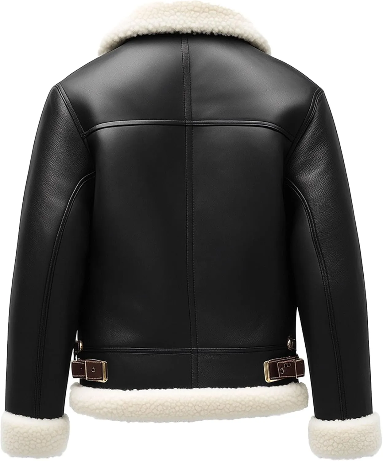 Mens Shearling Aviator Jacket Inspired by Flight Jacket Genuine Leather Jackets
