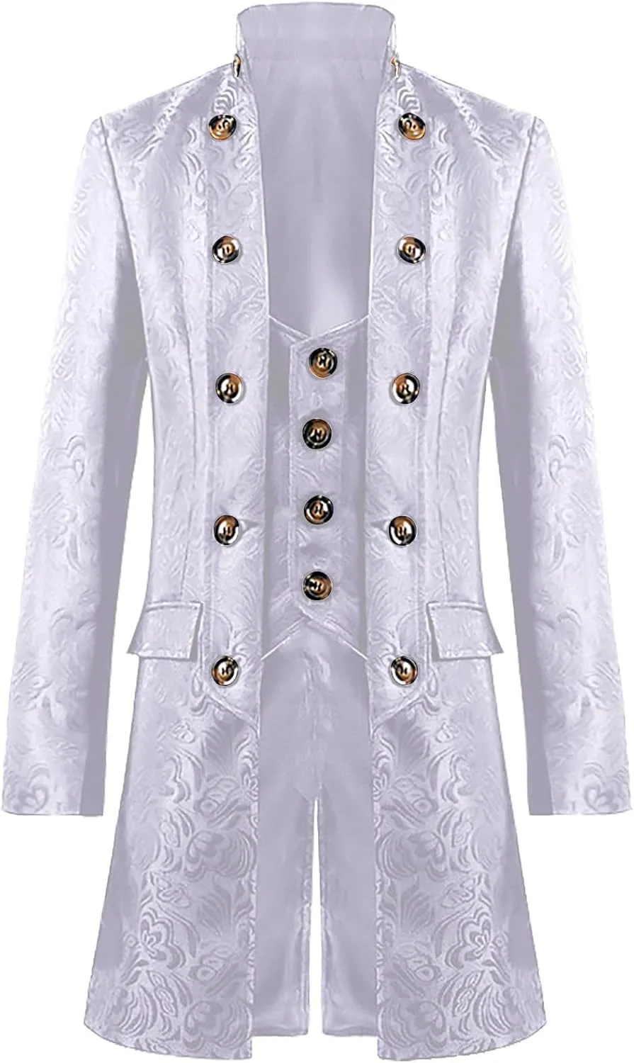 Mens Stylish Court Prince Blazer Suit Jacket Trendy Stage Performance Tailcoat Prom Wedding Homecoming Tuxedo Coat