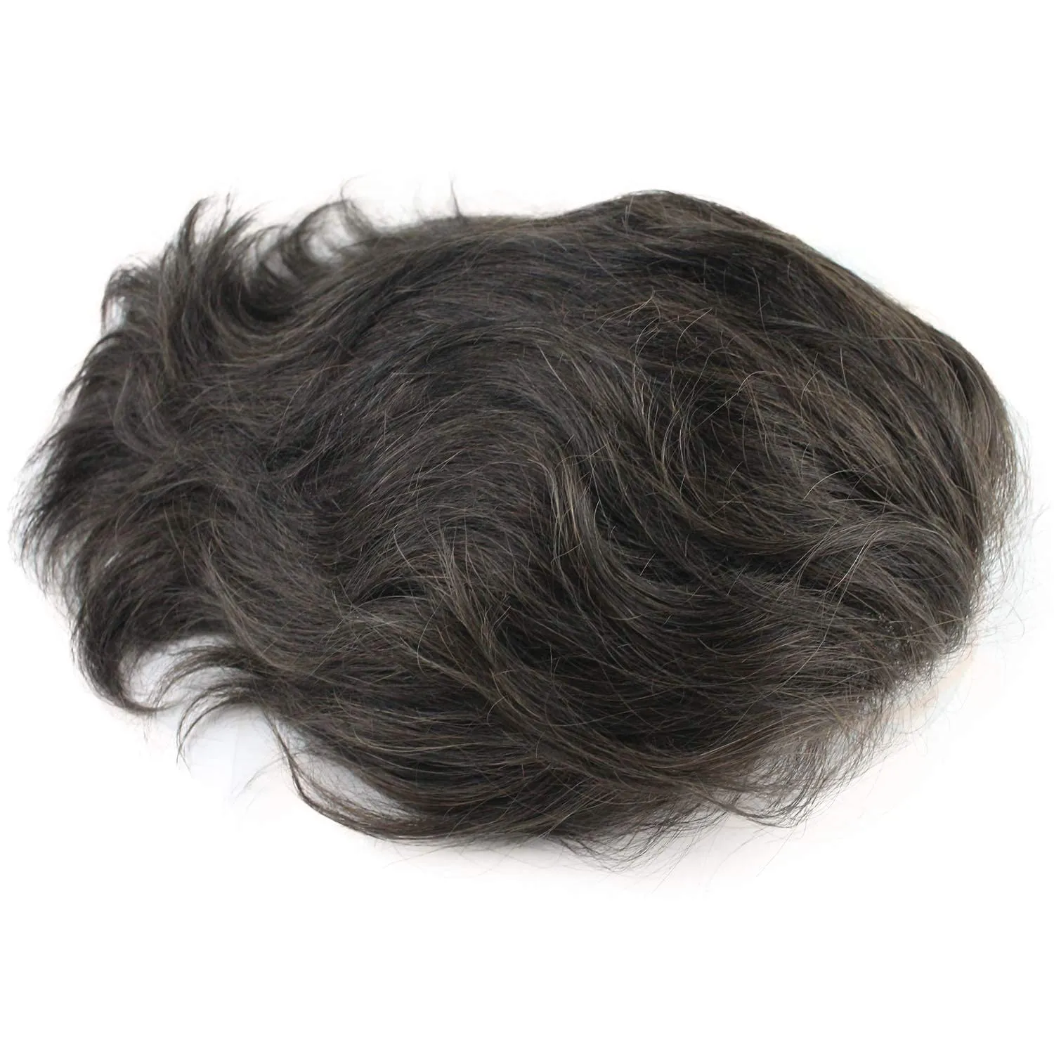 Mens Toupee 10x8inch 100% European Virgin Human Hair Toupee for Men Human Hair Pieces with Soft Thin Super Swiss lace #4 Brown Color