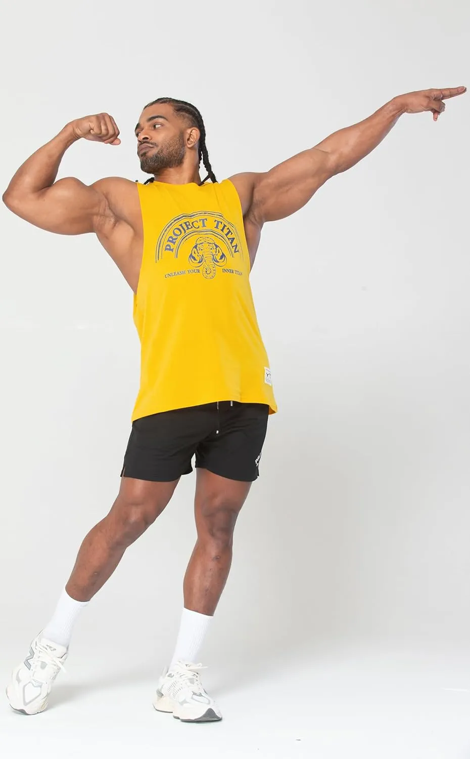 Men's Workout Drop Arm Tank Top Cut Off Sleeveless Gym Shirts
