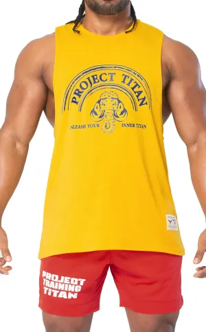 Men's Workout Drop Arm Tank Top Cut Off Sleeveless Gym Shirts