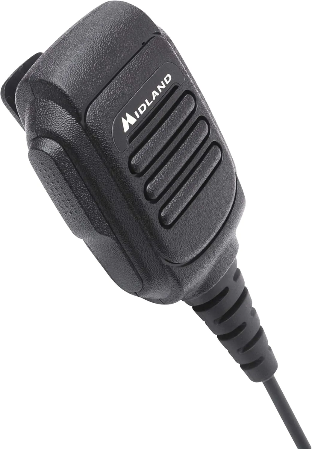 Midland- AVPH10 Handheld Two-Way Radios - Shoulder Speaker Mic with Rotating Clip for GMRS - GXT1000VP4 and all Midland Radios - Plug and Play Communication with Push-to-Talk Button - PTT Black