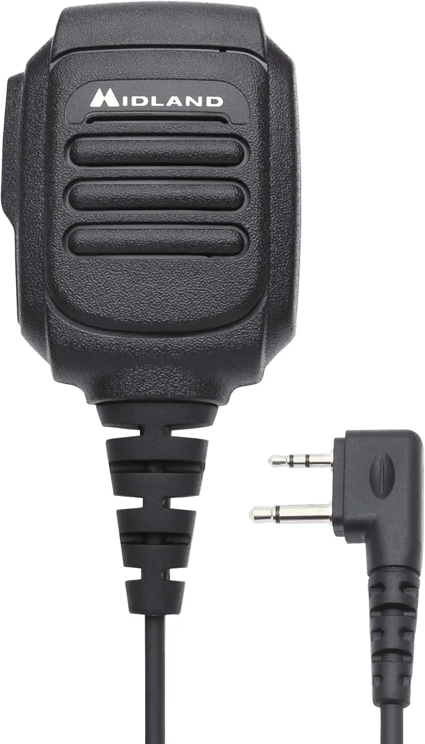 Midland- AVPH10 Handheld Two-Way Radios - Shoulder Speaker Mic with Rotating Clip for GMRS - GXT1000VP4 and all Midland Radios - Plug and Play Communication with Push-to-Talk Button - PTT Black