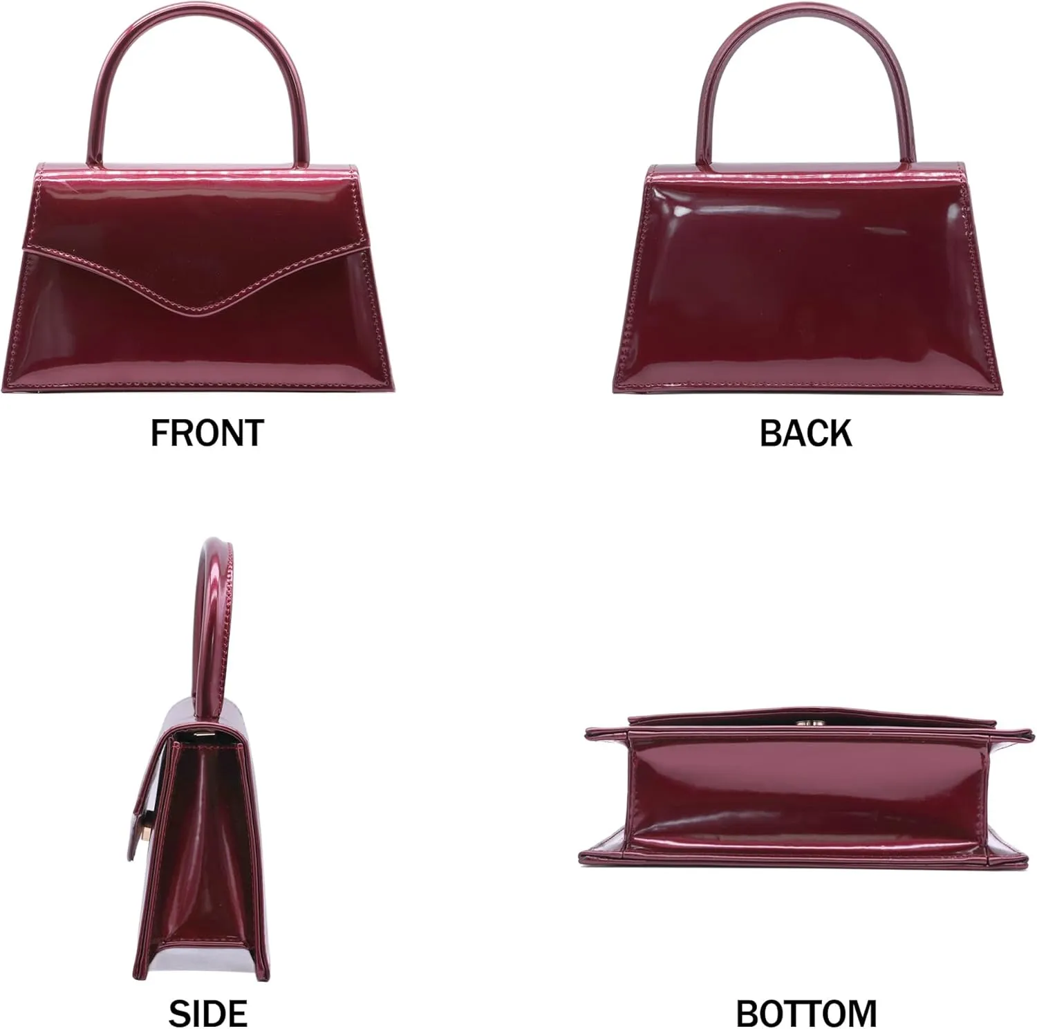 Milisente Women's Evening Bag Bridal Party Clutch Purses Cocktail Prom Handbags with Patent Leather
