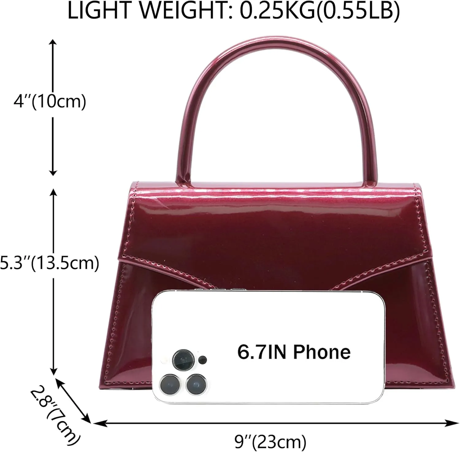 Milisente Women's Evening Bag Bridal Party Clutch Purses Cocktail Prom Handbags with Patent Leather