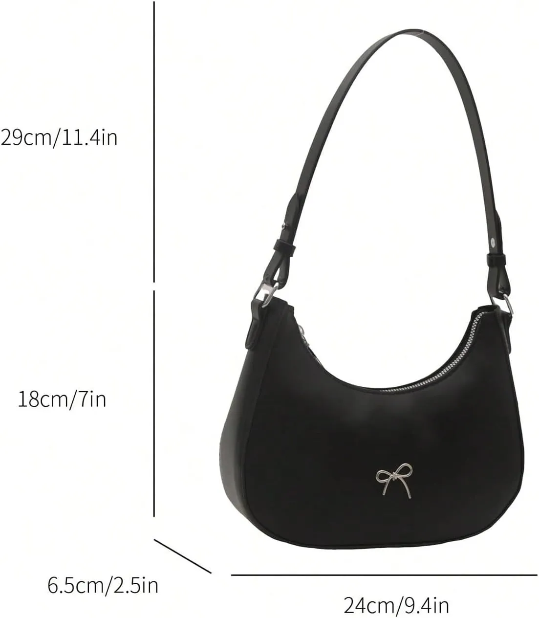 Milumia Women's Bow Decor Crossbody Bags Hobo Crescent Shoulder Bag Y2K Clutch Purses