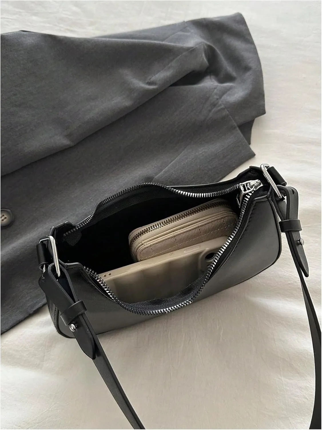 Milumia Women's Bow Decor Crossbody Bags Hobo Crescent Shoulder Bag Y2K Clutch Purses