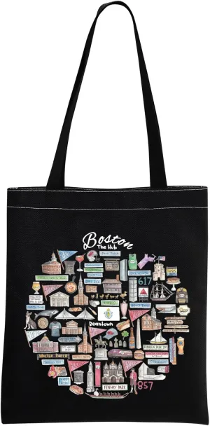 MNIGIU Boston Tote - Souvenir Travel Bag & Housewarming Gift