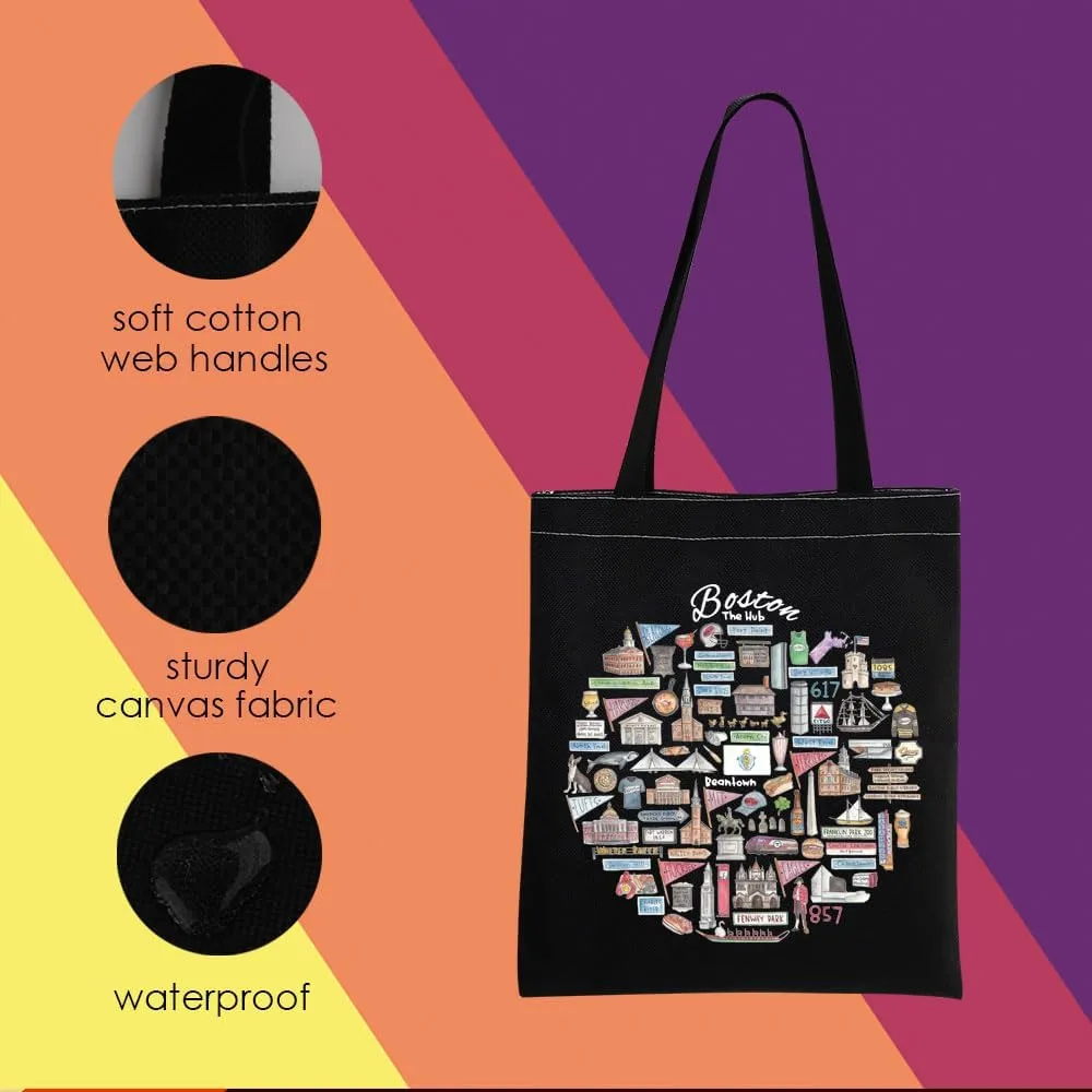 MNIGIU Boston Tote - Souvenir Travel Bag & Housewarming Gift