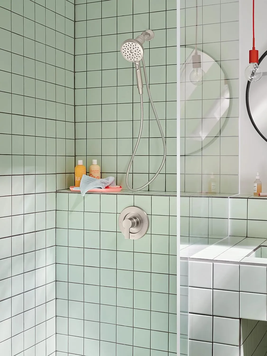 Moen Verso Eco-Performance Handshower, Detachable Round Shower Head with Magnetix Docking System, 60" Hose, Spot Resist Brushed Nickel, 220H2EPSRN